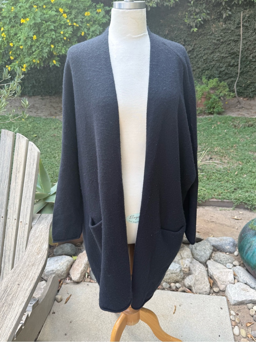 Nordstrom Signature Black Cashmere Open-Front Cardigan Sweater